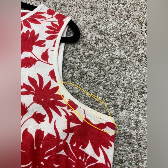 Vintage Linen Blend Vintage Bush Wacker Floral Midi Sleeveless Dress plus 16 - Picture 6 of 15